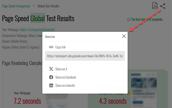 Page Speed Diagnostics - Share Reports